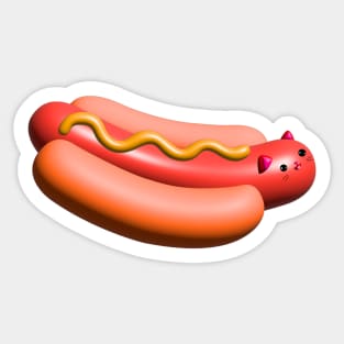 Kitty Hot Dog Sticker